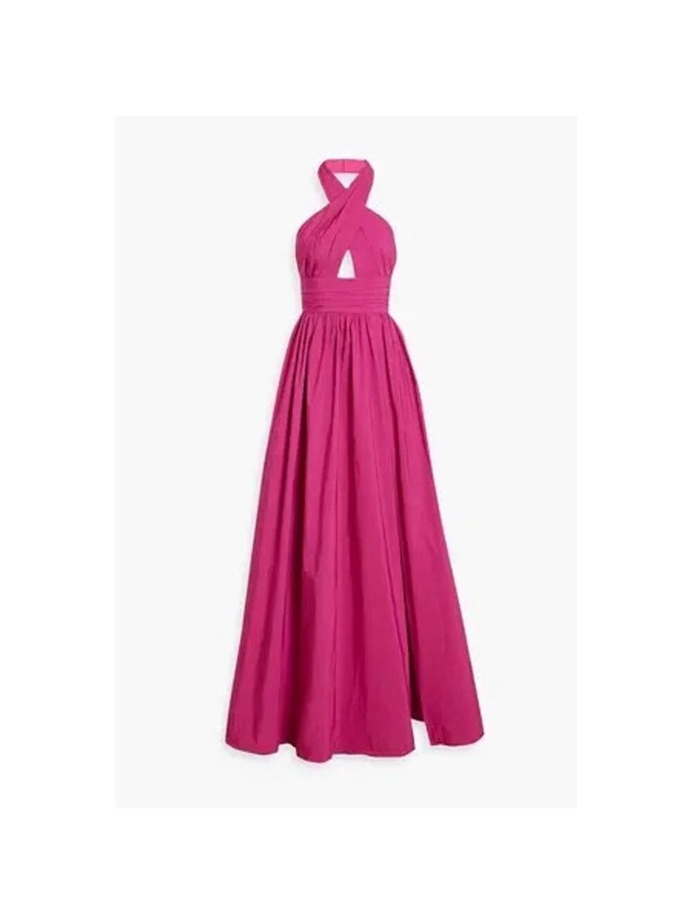 Women's Marchesa Notte Fuchsia Cutout Taffeta Halterneck Gown Size 6 - Picture 3 of 11